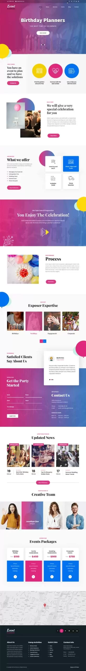 event agency WordPress theme