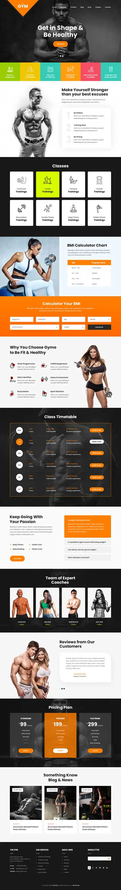 fitness zone WordPress theme