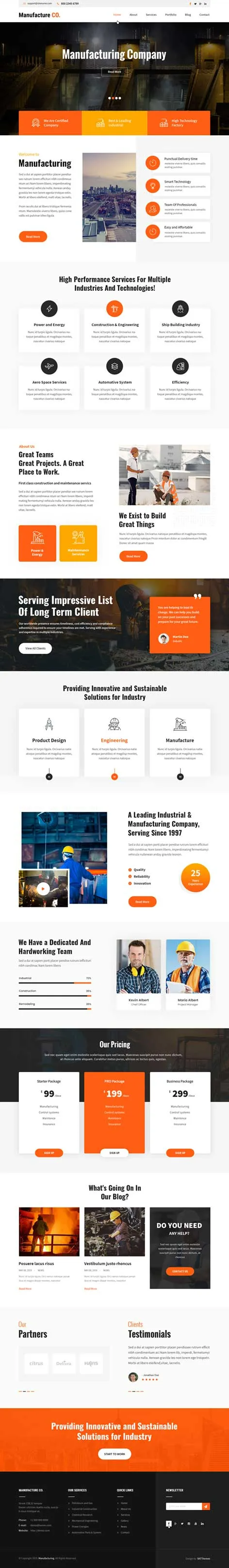 manufacturing WordPress theme