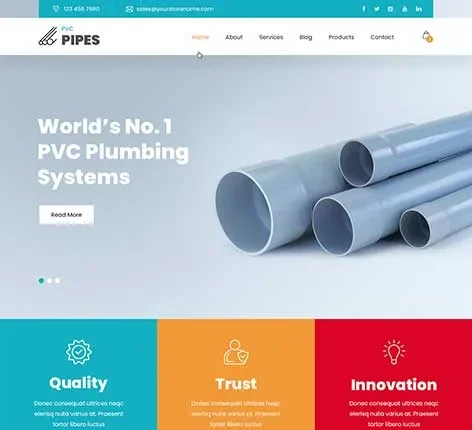 PVC Pipes - Plumbing Store WordPress theme
