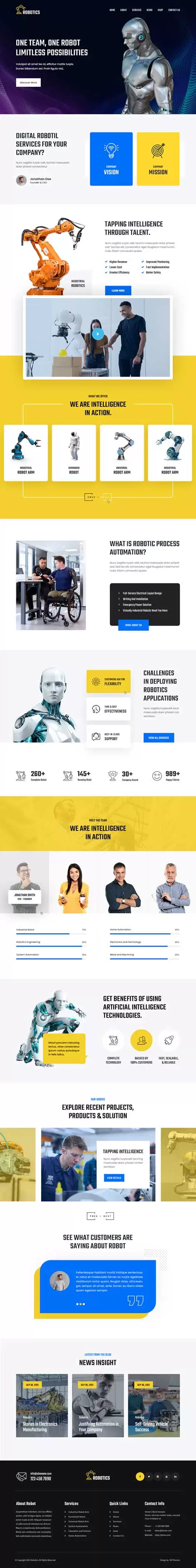 robotics WordPress theme