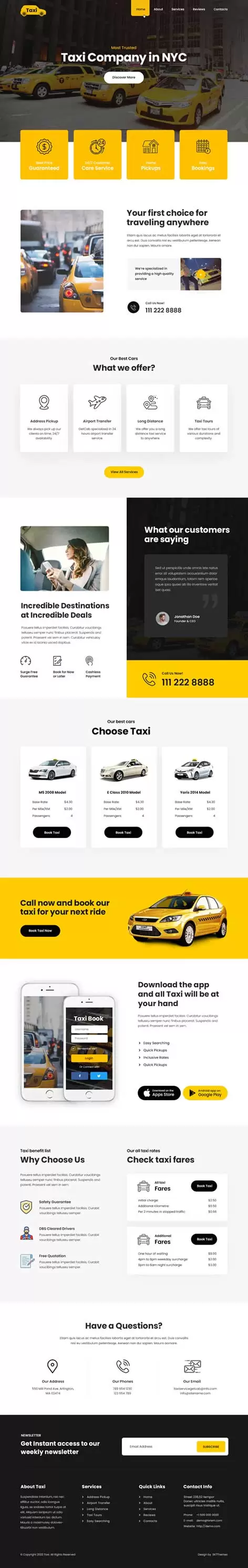 taxi booking WordPress theme