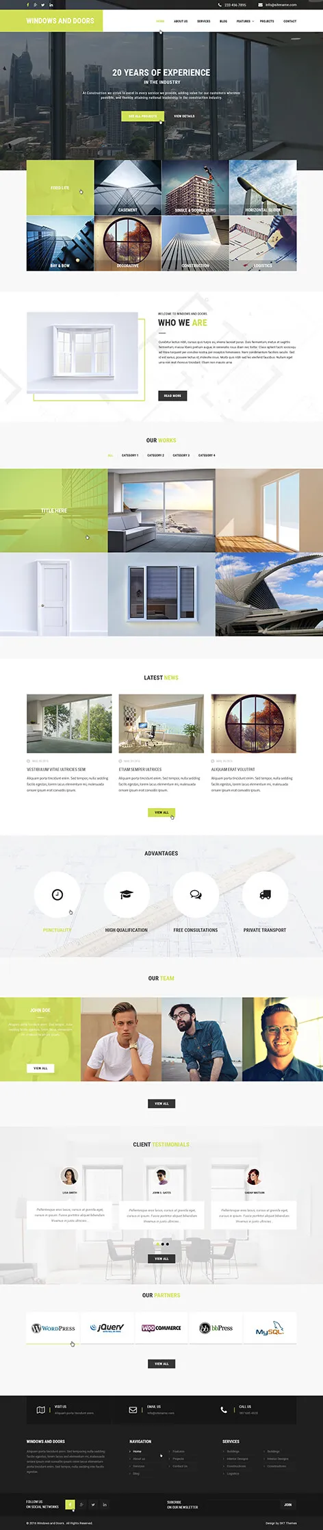 Windows and Doors - Windows Doors WordPress theme