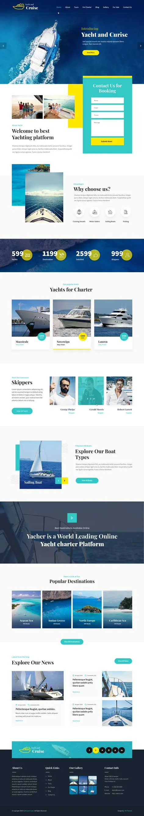 yacht and cruise WordPress theme