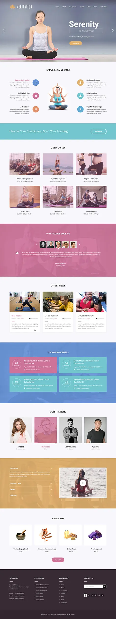 yoga studio WordPress theme