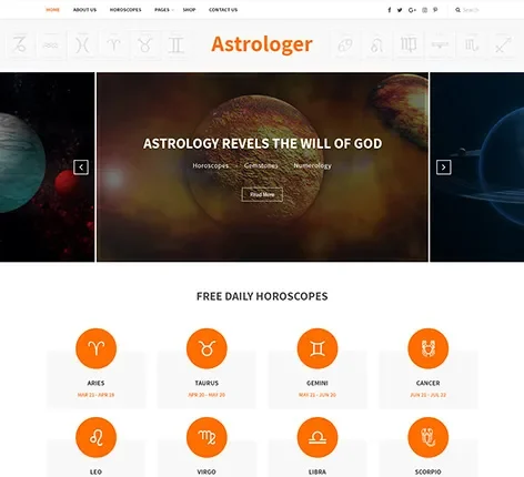 Astrologer - Astrology WordPress Theme for Horoscope Services and Zodiac Blogs