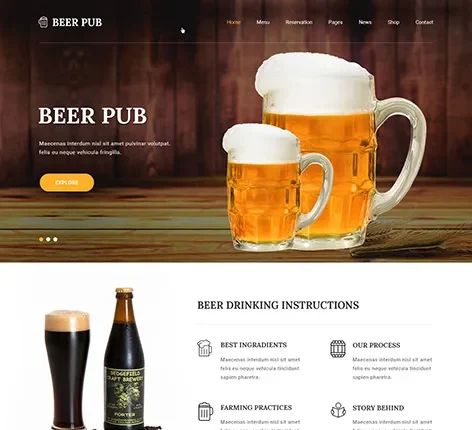 Beer and Pub - Pub Store WordPress theme