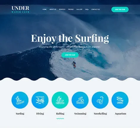 Underwater Pro - Blue WordPress theme