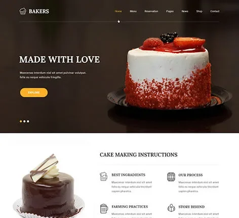 Bakers - Cakery WordPress theme