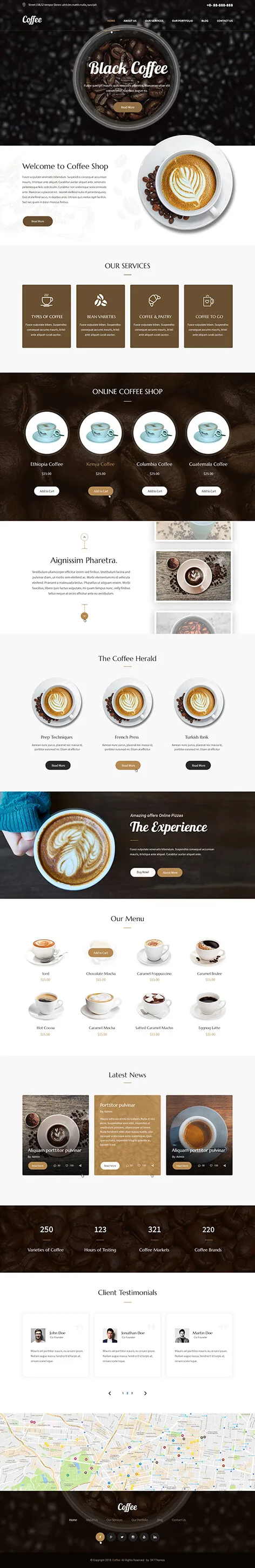 coffee shop WordPress theme