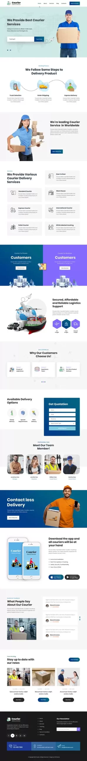 courier service WordPress theme