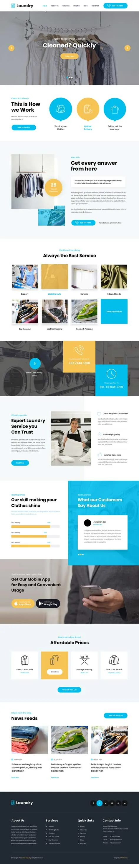 SKT Laundry Pro - Dry cleaning WordPress theme