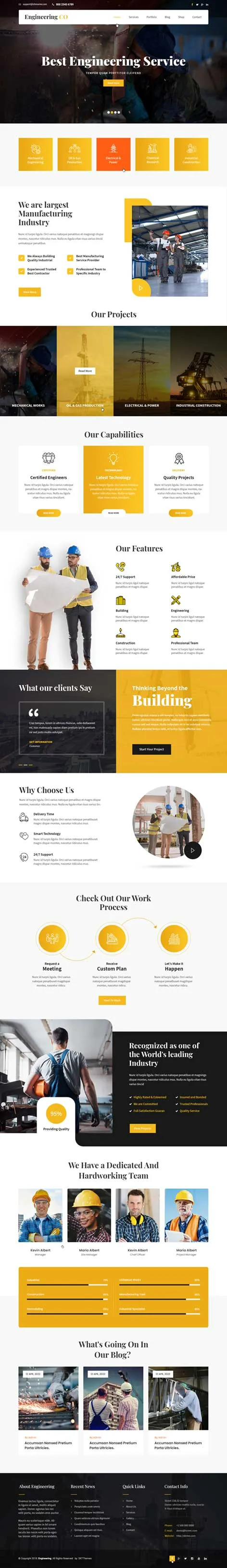 engineering WordPress theme