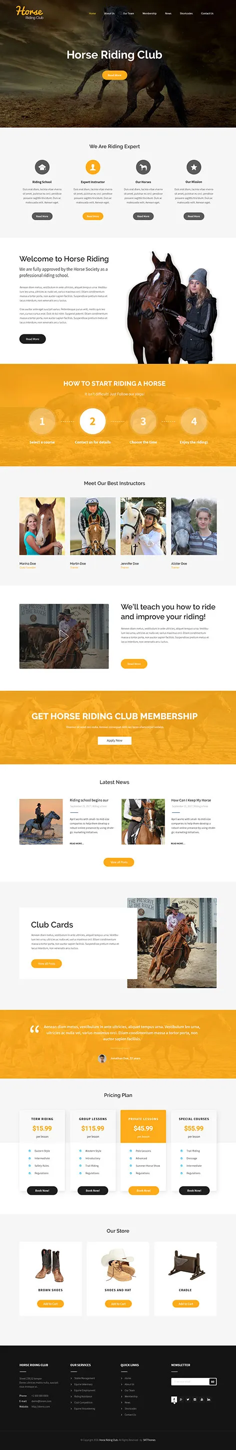 Horse Riding - Equestrian WordPress theme