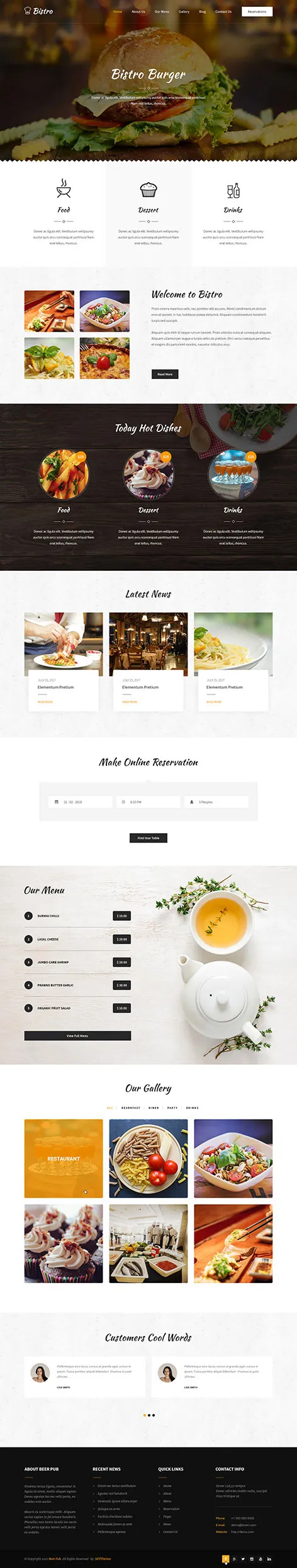 food WordPress theme