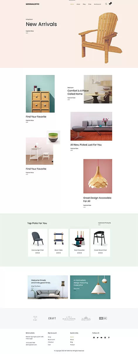 free minimal eCommerce WordPress theme