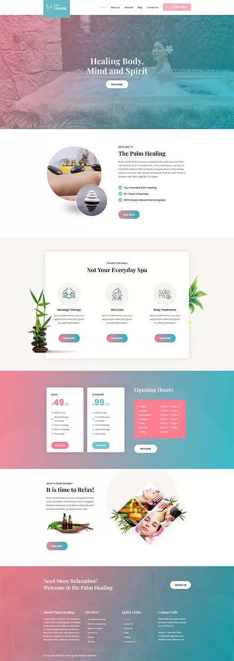 free palm healing WordPress theme