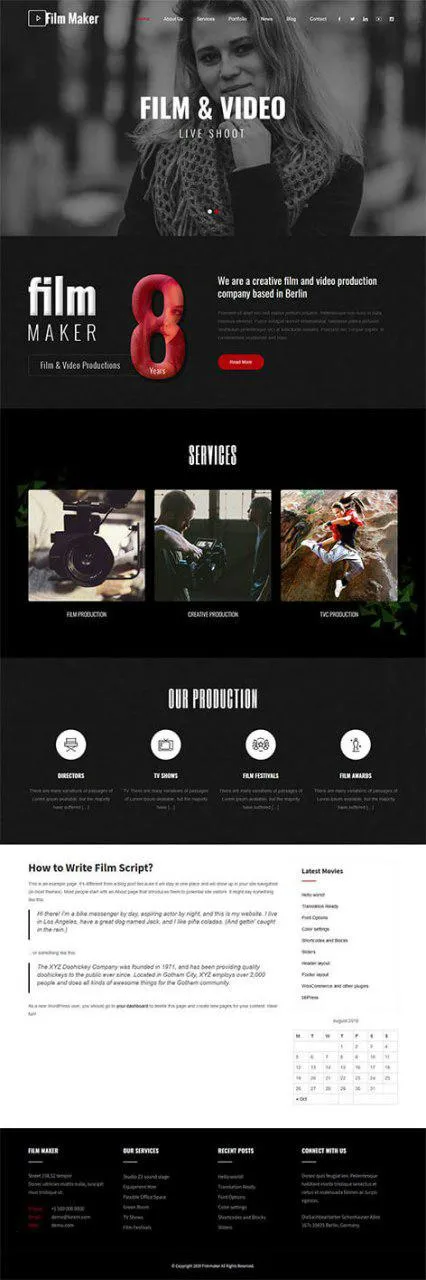 SKT Filmmaker - Free Video WordPress theme