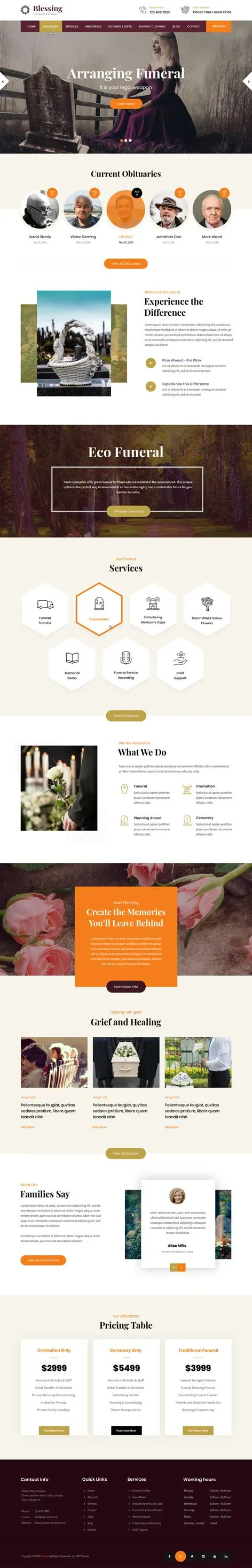 funeral home WordPress theme