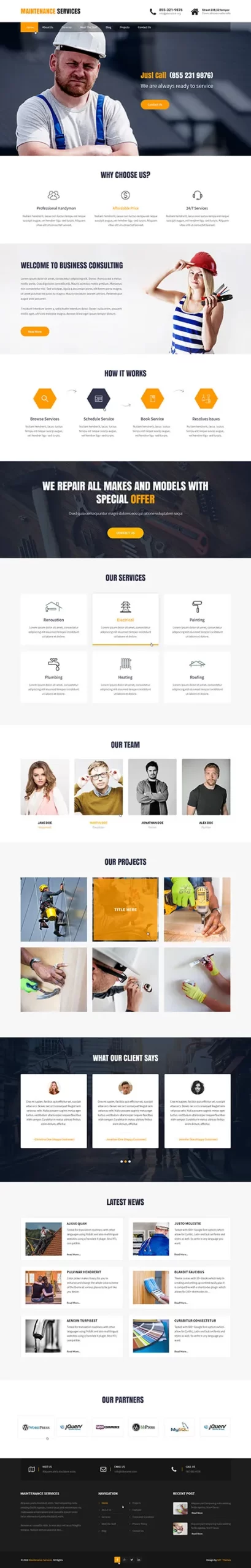 home maintenance WordPress theme