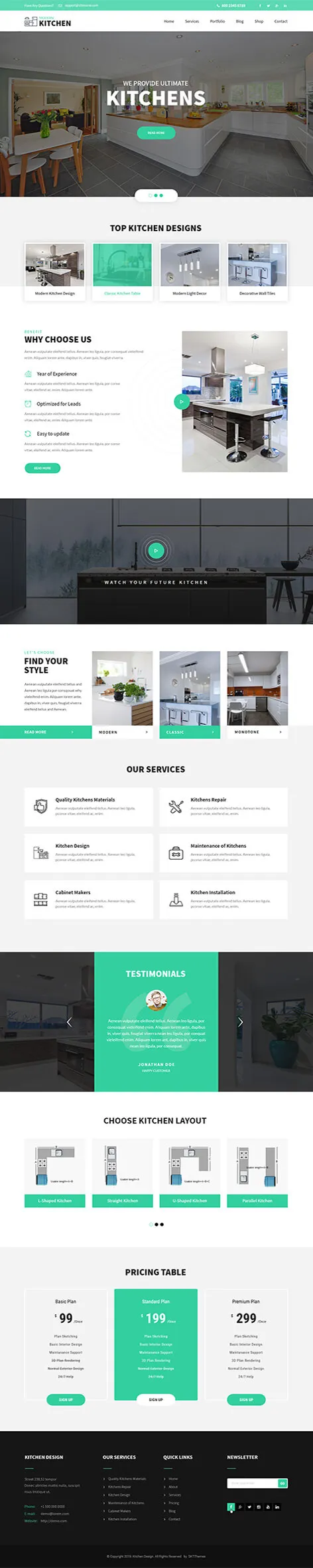 kitchen design WordPress theme