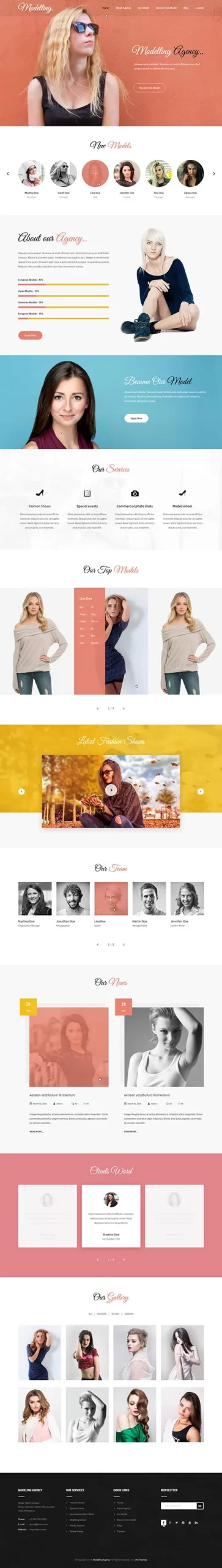 model WordPress theme