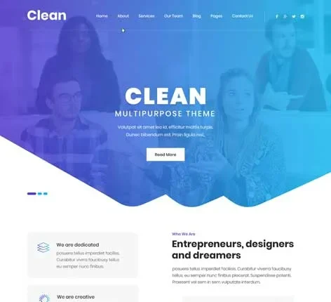 Clean Pro - agency website WordPress theme
