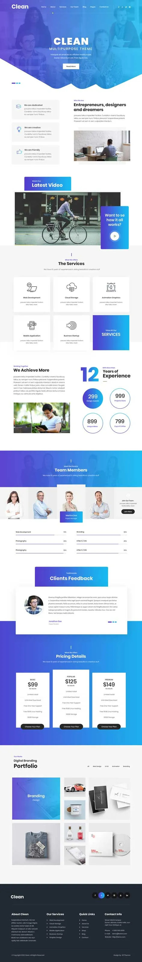 Clean Pro - multipurpose WordPress theme