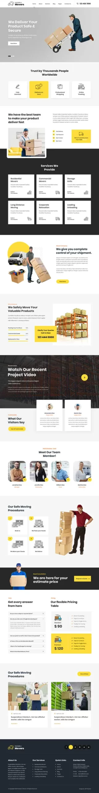 packers and movers WordPress theme