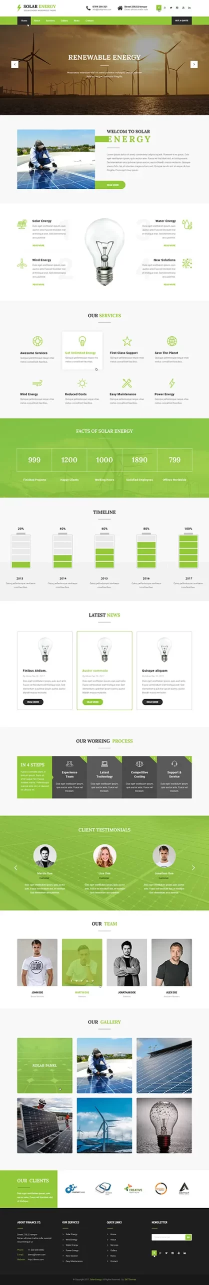 solar energy WordPress theme