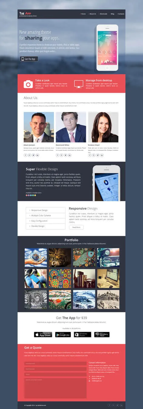 free app WordPress theme