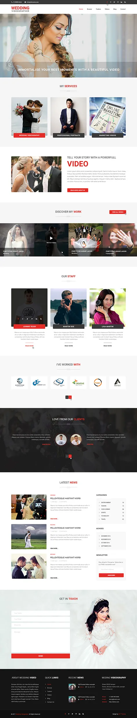 wedding videographer WordPress theme