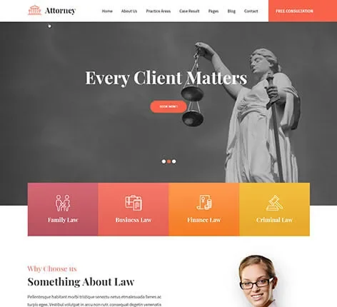 Ele Attorney -Attorney WordPress Theme for Legal Firms and Law Offices