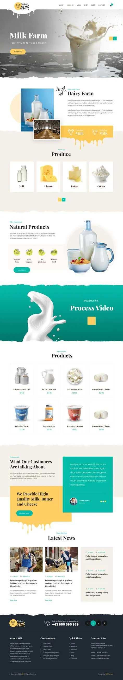 dairy farm WordPress theme