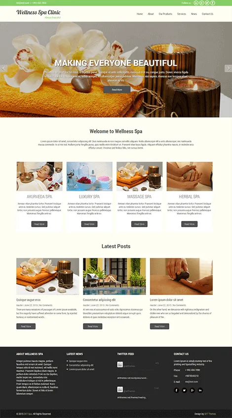 Free Beauty Spa WordPress theme