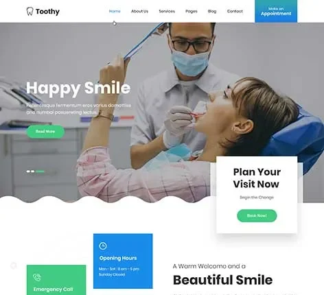 Toothy -Teeth Whitening Website Template