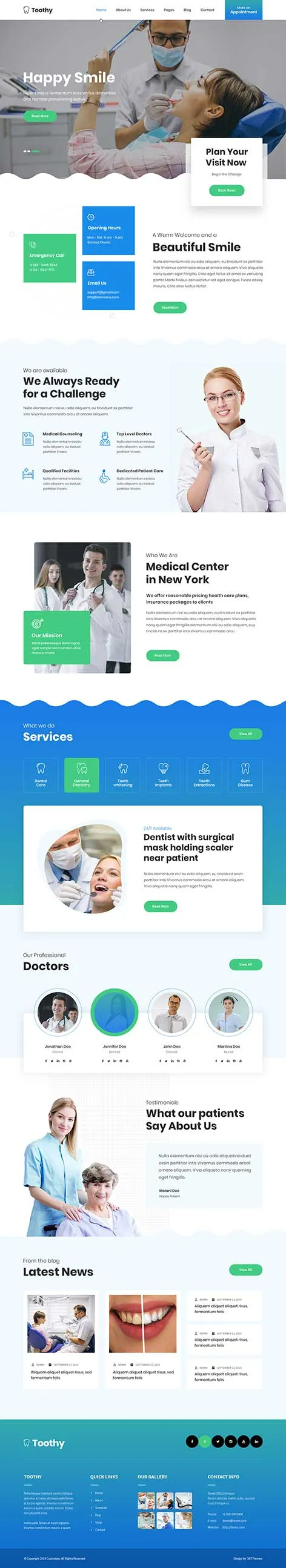 Toothy - dentist WordPress theme