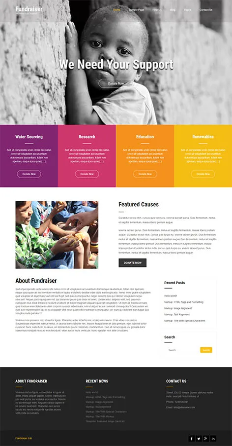 Fundraiser Lite - Free NGO WordPress theme