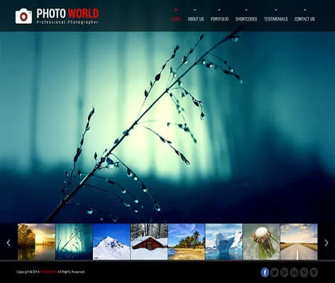 Photo World - free Photography WordPress theme