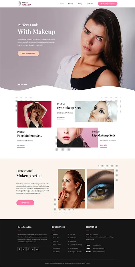 Free Download Beauty WordPress Theme for Makeup Salon Spa