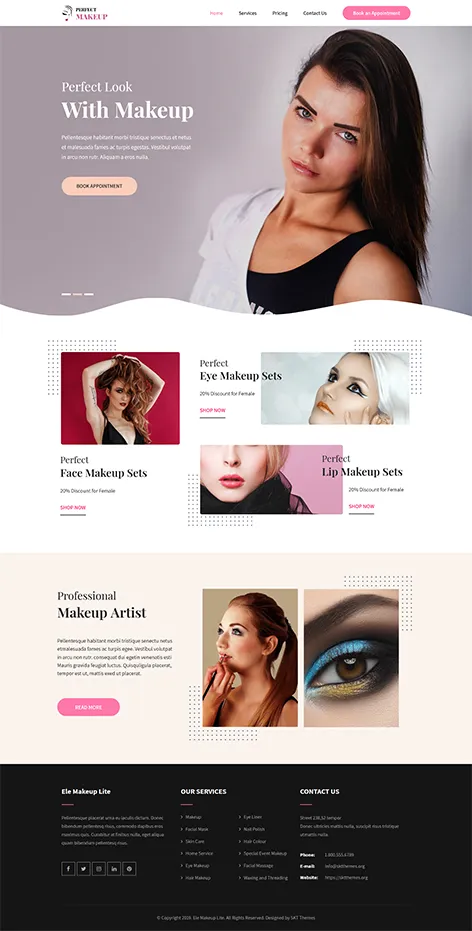 Ele MakeUp Lite - Free Beauty WordPress Theme