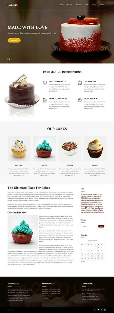 free cake art WordPress theme