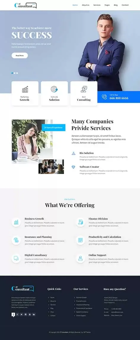 IT Consultant Lite - free consultant WordPress theme