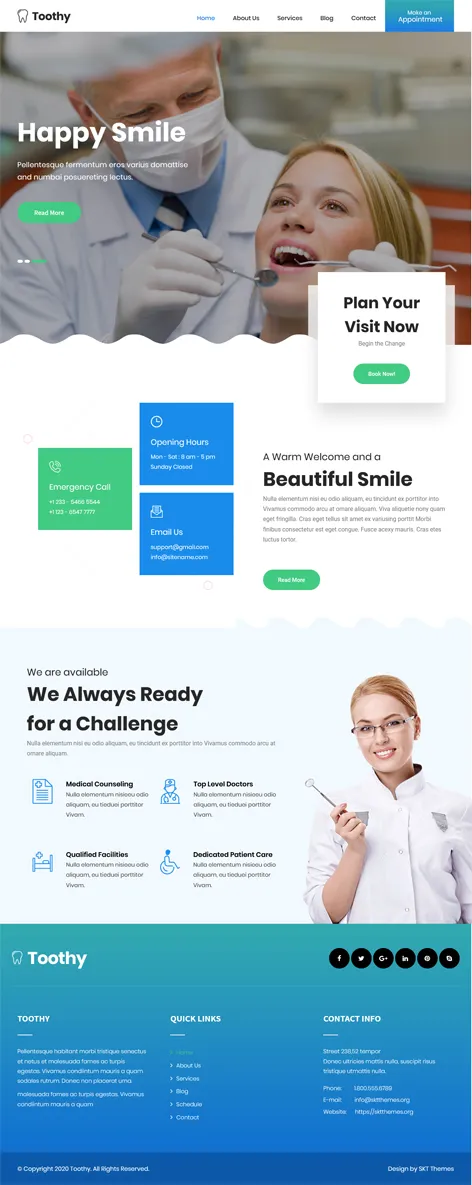 Toothy - dentist WordPress theme