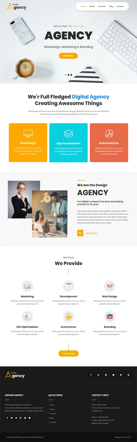 free design agency WordPress theme