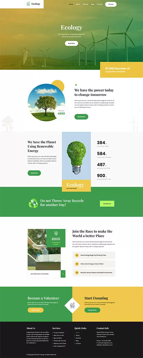 free ecology WordPress theme