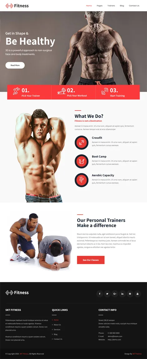 Fitness Lite - free fitness WordPress theme