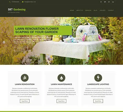 SKT Gardening Lite - Free Gardening WordPress theme