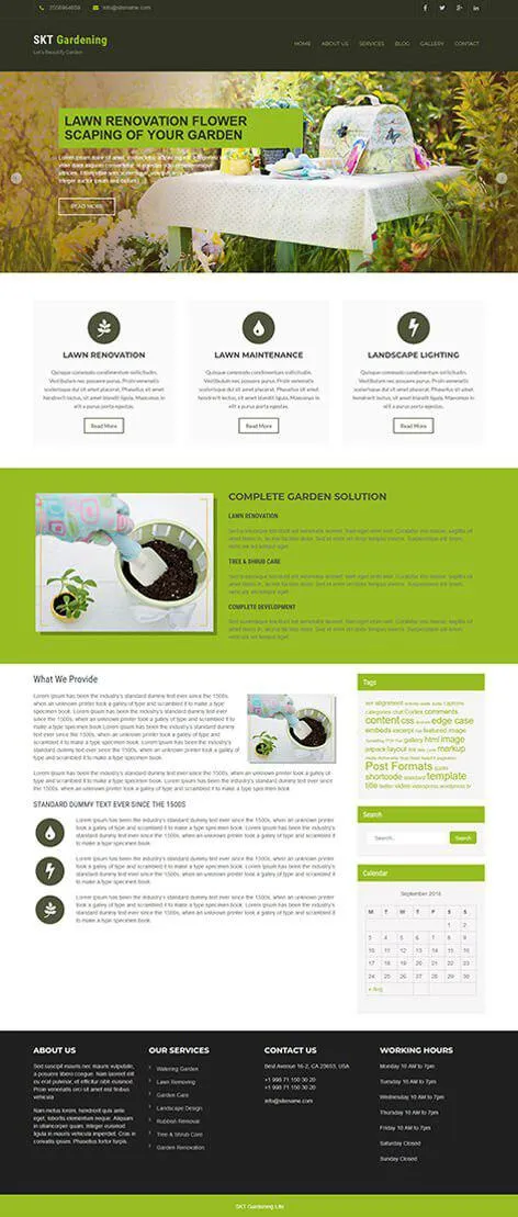 SKT Gardening Lite - Free Gardening WordPress theme