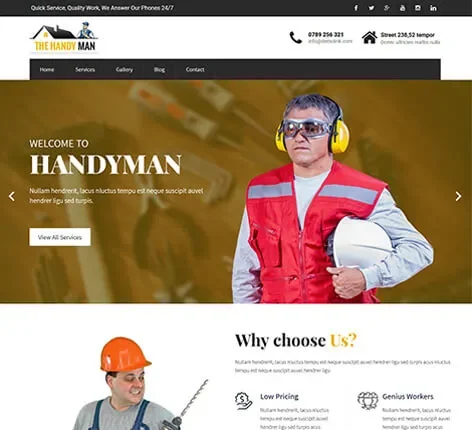 SKT Handyman - Free Handyman WordPress theme